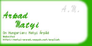 arpad matyi business card